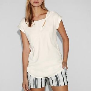 Twist Neck Gramercy Tee in Ivory